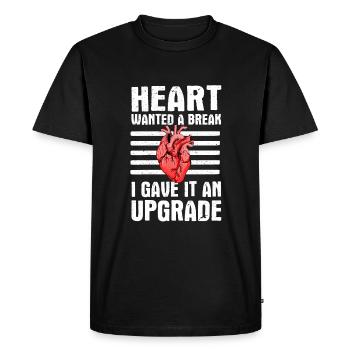 Cadeau drôle de transplantation cardiaque - T-shirt Premium bio Homme - noir - Devant - Nico (187cm)