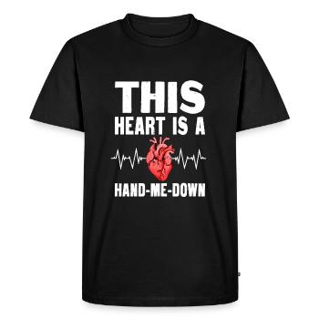 Drôle de cadeau après une transplantation cardiaque - T-shirt Premium bio Homme - noir - Devant - Nico (187cm)