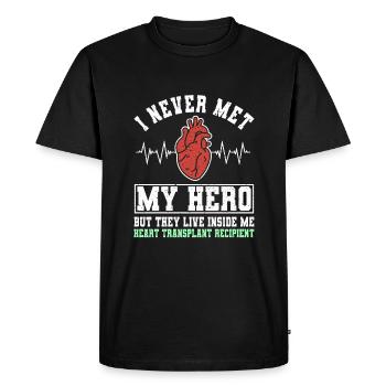 Grateful Heart Recipient - Men's Premium Organic T-Shirt - black - Front - Nico (187cm)
