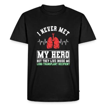 Outfit for Lung Transplant Survivors - Men's Premium Organic T-Shirt - black - Front - Nico (187cm)