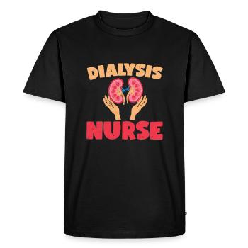 Infirmière en dialyse - T-shirt Premium bio Homme - noir - Devant - Nico (187cm)