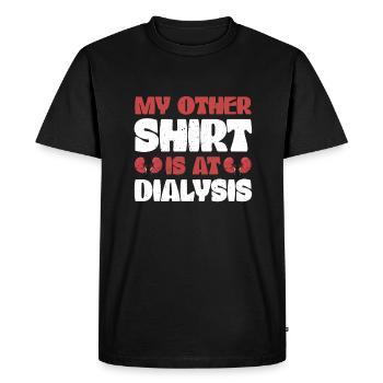 Mon autre chemise est sous dialyse - T-shirt Premium bio Homme - noir - Devant - Nico (187cm)