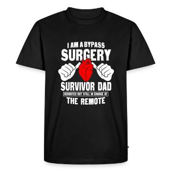 Chirurgie de pontage : papa survivant - T-shirt Premium bio Homme - noir - Devant - Nico (187cm)