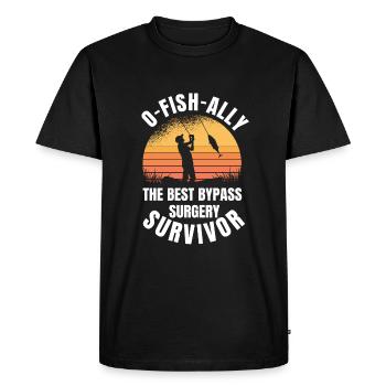 Pontage coronarien et pêche - T-shirt Premium bio Homme - noir - Devant - Nico (187cm)