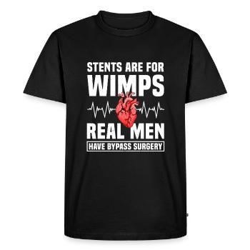 miFunny T-shirt For Bypass Surgery Survivors - Men's Premium Organic T-Shirt - black - Front - Nico (187cm)