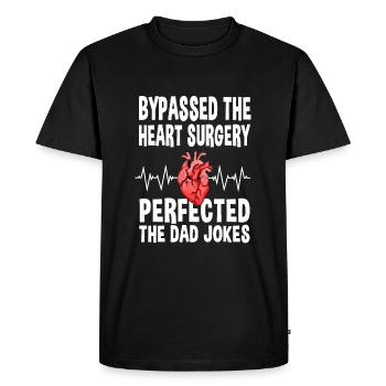 Bypass Surgery Dad Jokes - Men's Premium Organic T-Shirt - black - Front - Nico (187cm)