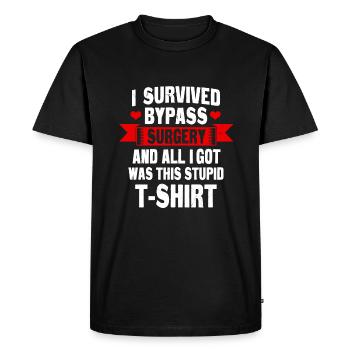Bypass surgery t-shirt - Men's Premium Organic T-Shirt - black - Front - Nico (187cm)