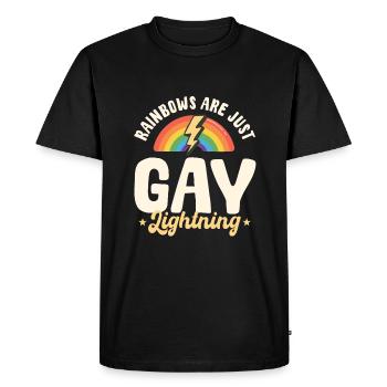 Rainbows are just gay lightning bolts - Men's Premium Organic T-Shirt - black - Front - Nico (187cm)