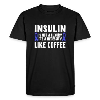 Insuline et café - T-shirt Premium bio Homme - noir - Devant - Nico (187cm)