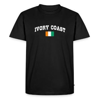 Côte d’Ivoire - T-shirt Premium bio Homme - noir - Devant - Nico (187cm)