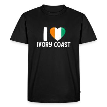 J’adore la Côte d’Ivoire - T-shirt Premium bio Homme - noir - Devant - Nico (187cm)
