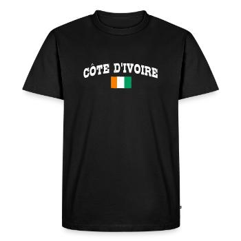 Côte d’Ivoire - T-shirt Premium bio Homme - noir - Devant - Nico (187cm)