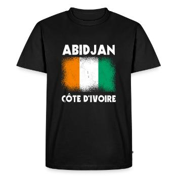 Abidjan, Côte d’Ivoire - T-shirt Premium bio Homme - noir - Devant - Nico (187cm)