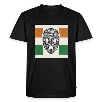 Côte d’Ivoire, Afrique de l’Ouest, Eléphant, Ivoirien - T-shirt Premium bio Homme - noir - Devant - Nico (187cm)