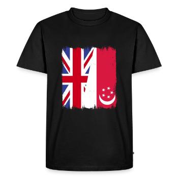 Singapour, Royaume-Uni - T-shirt Premium bio Homme - noir - Devant - Nico (187cm)