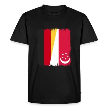 Singapore Germany - Men's Premium Organic T-Shirt - black - Front - Nico (187cm)