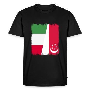 Singapore Italy - Men's Premium Organic T-Shirt - black - Front - Nico (187cm)