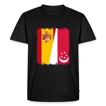 Espagne Drapeau de Singapour - T-shirt Premium bio Homme - noir - Devant - Nico (187cm)
