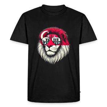 Singapore Lion - Men's Premium Organic T-Shirt - black - Front - Nico (187cm)