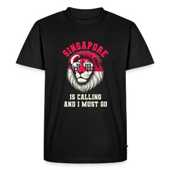 Singapour m’appelle et je dois y aller - T-shirt Premium bio Homme - noir - Devant - Nico (187cm)