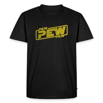 Pew Pew Pew - Citation du film Rebel Fantasy Galaxy - T-shirt Premium bio Homme - noir - Devant - Nico (187cm)