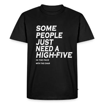 Haut cinq - T-shirt Premium bio Homme - noir - Devant - Nico (187cm)