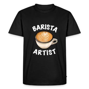 Barista Artist Café - T-shirt Premium bio Homme - noir - Devant - Nico (187cm)