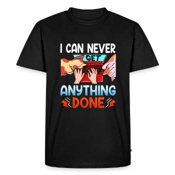 chemise de chat amusante pour le bureau à domicile et le bureau - T-shirt Premium bio Homme - noir - Devant - Nico (187cm)