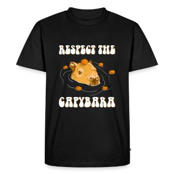 Capybara drôle de dicton - T-shirt Premium bio Homme - noir - Devant - Nico (187cm)