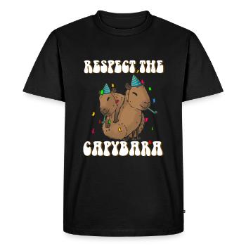 Capybara anniversaire drôle de dicton - T-shirt Premium bio Homme - noir - Devant - Nico (187cm)