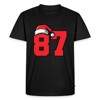 87 Numéro Noël - T-shirt Premium bio Homme - noir - Devant - Nico (187cm)