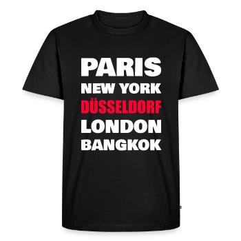 Düsseldorf Ville de Rhénanie-du-Nord-Westphalie - T-shirt Premium bio Homme - noir - Devant - Nico (187cm)