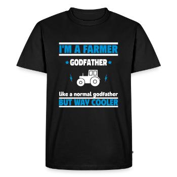 Godfather farmer, much cooler than a normal godfather - Men's Premium Organic T-Shirt - black - Front - Nico (187cm)
