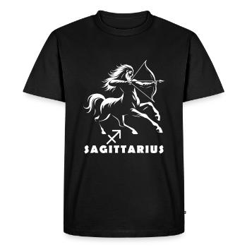Powerful Sagittarius: Centaur and zodiac sign - Men's Premium Organic T-Shirt - black - Front - Nico (187cm)