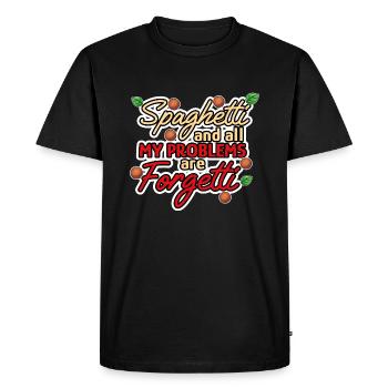 Spaghetti Make Problems Forgetti Pasta Noodles - Men's Premium Organic T-Shirt - black - Front - Nico (187cm)