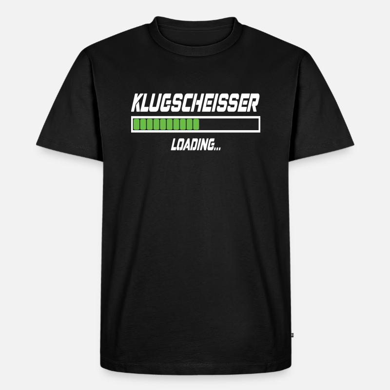 Klugscheisser Loading... - Männer Premium Bio T-Shirt - Schwarz