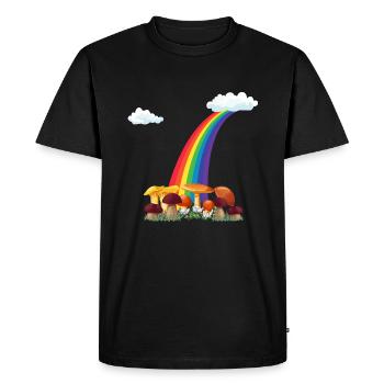 mushroom picking autumn rainbow mushroom picker - Men's Premium Organic T-Shirt - black - Front - Nico (187cm)