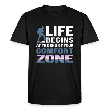 Randonnée Randonnée Bâton servus alpin-zone Randonnée en montagne - T-shirt Premium bio Homme - noir - Devant - Nico (187cm)