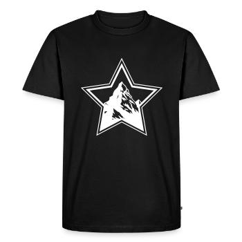 Étoile symbole des montagnes - T-shirt Premium bio Homme - noir - Devant - Nico (187cm)