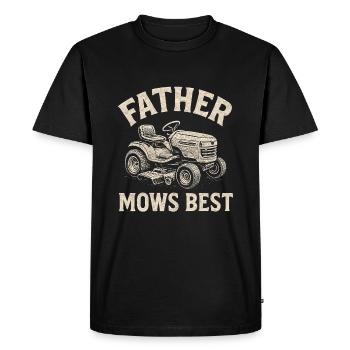 Le père tond le mieux - T-shirt Premium bio Homme - noir - Devant - Nico (187cm)