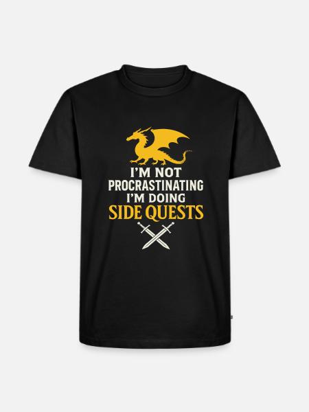 SideQuests Dragon Gamer Kleidung - Ekologisk premium-T-shirt herr - svart