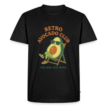 Avocat rétro avec lunettes de soleil - T-shirt Premium bio Homme - noir - Devant - Nico (187cm)