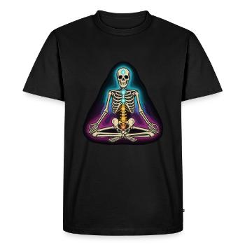 Yoga du squelette - Posture des chakras - T-shirt Premium bio Homme - noir - Devant - Nico (187cm)