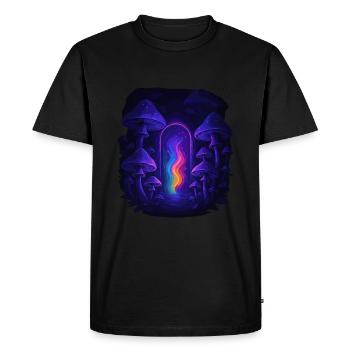 Magic Mushroom - Mushroom Forest Portal - Men's Premium Organic T-Shirt - black - Front - Nico (187cm)