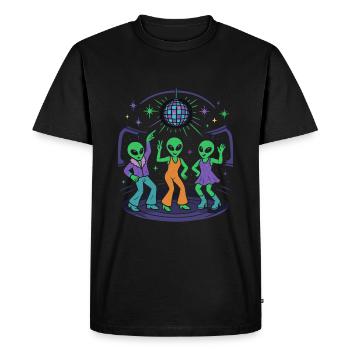 Disco Alien Club - Danse Rétro dans l’Espace - T-shirt Premium bio Homme - noir - Devant - Nico (187cm)