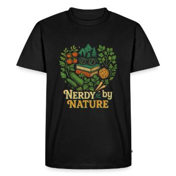 Nerdy par nature Illustration rétro - T-shirt Premium bio Homme - noir - Devant - Nico (187cm)