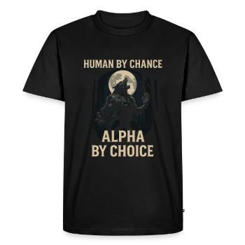 Humain par hasard Alpha de votre choix - T-shirt Premium bio Homme - noir - Devant - Nico (187cm)