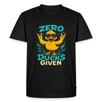 Zero Ducks Given Duck Theme Fun - Men's Premium Organic T-Shirt - black - Front - Nico (187cm)