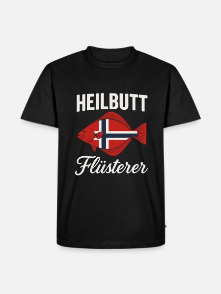 Halibut Whisperer Norway Flag - Men's Premium Organic T-Shirt - black