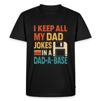 I keep all my dad jokes in one - Men's Premium Organic T-Shirt - black - Front - Nico (187cm)